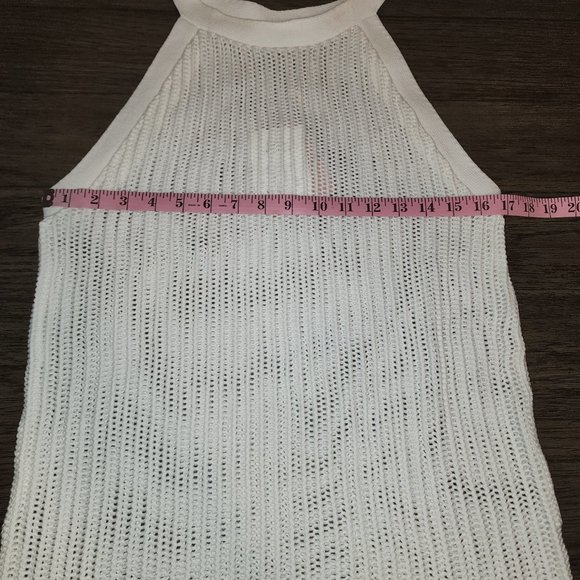 Quince Women's 100% Organic Cotton Crochet Cover-Up Mini Dress NWT White Small - Picture 3 of 8